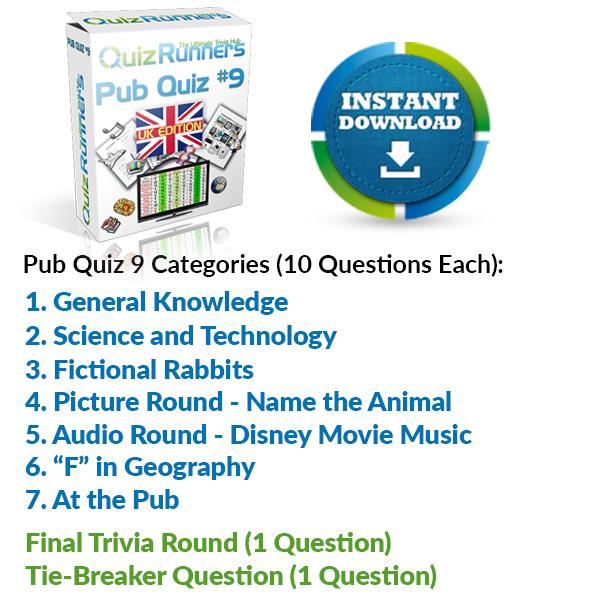 Pub Quiz Kit 9 UK Edition