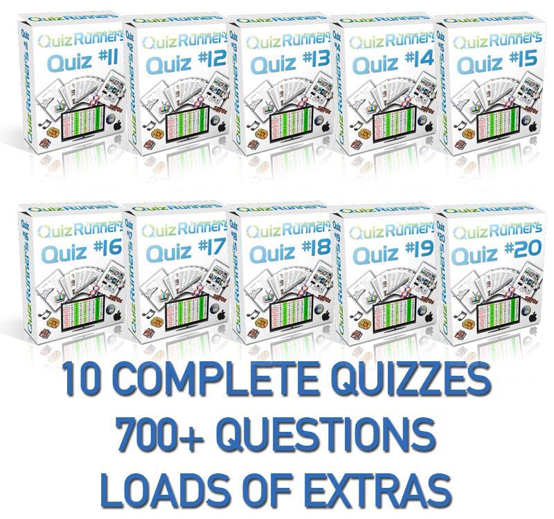 10 Complete Trivia Night Quizzes - Quiz 11 through 20