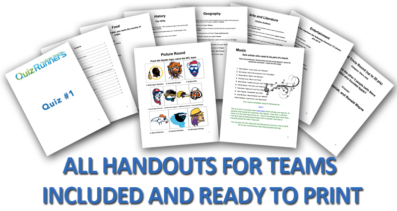 Handouts for your Quiz Event