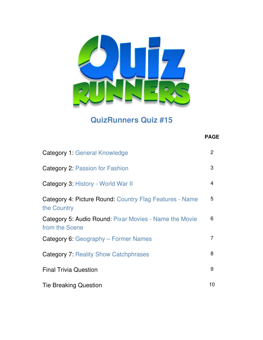 PDF / Word Quiz