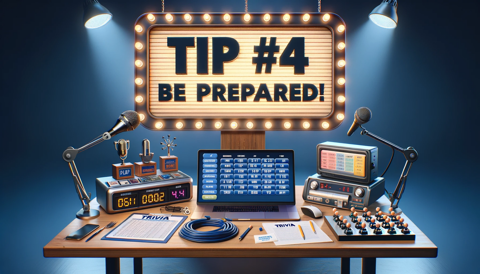 Trivia Set Ups How to Host a Trivia Night Tip #4 - Be Prepared!