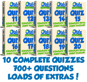 10-Pack Trivia Night Bundle including Quiz #11 to Quiz #20