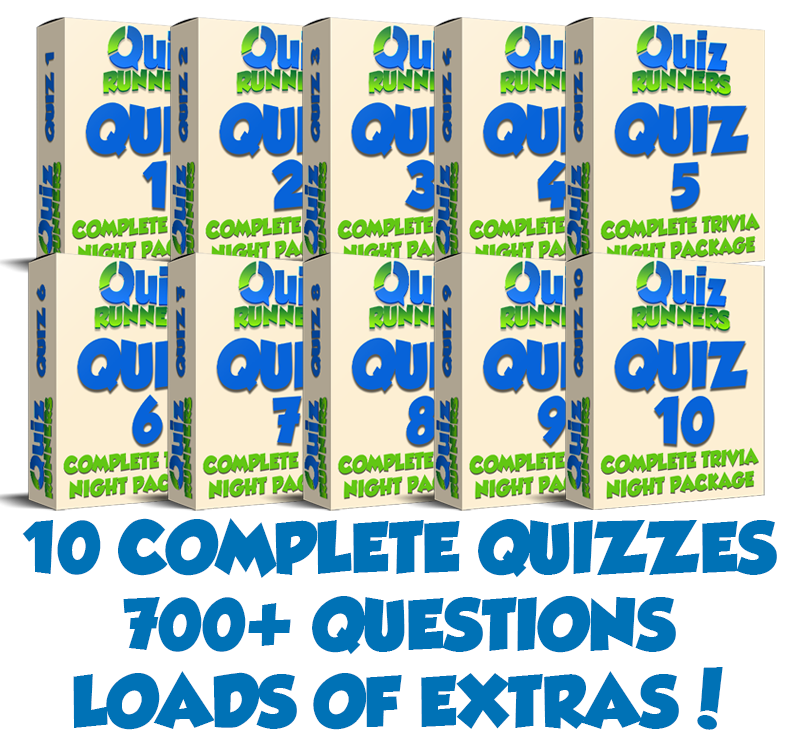 10-Pack Trivia Night Package, Quiz #1 to Quiz #10