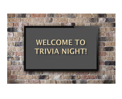 Trivia night title displayed on a screen