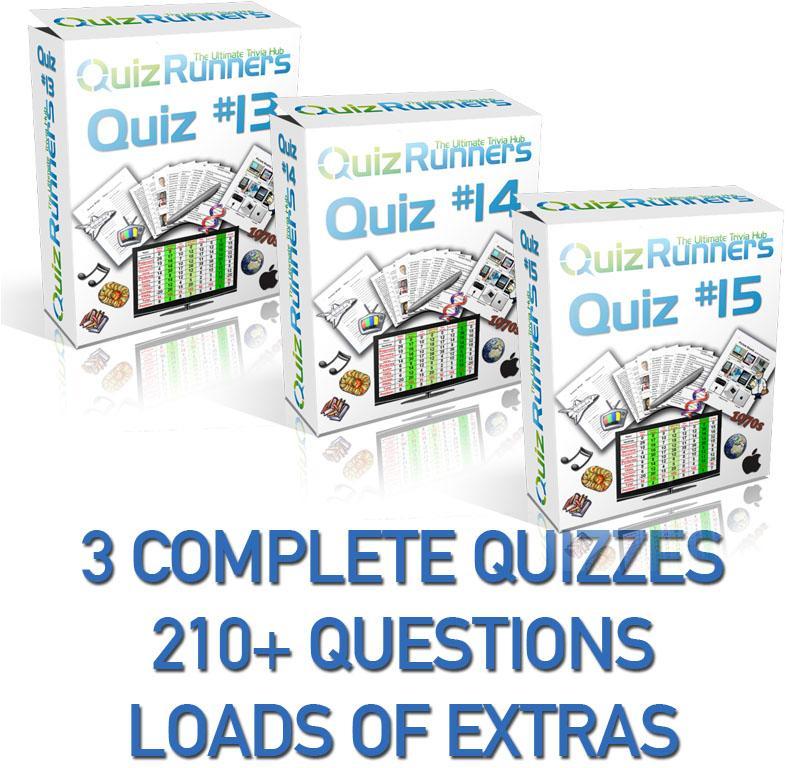 3 Complete Trivia Night Quizzes - Quiz 13, 14 and 15 