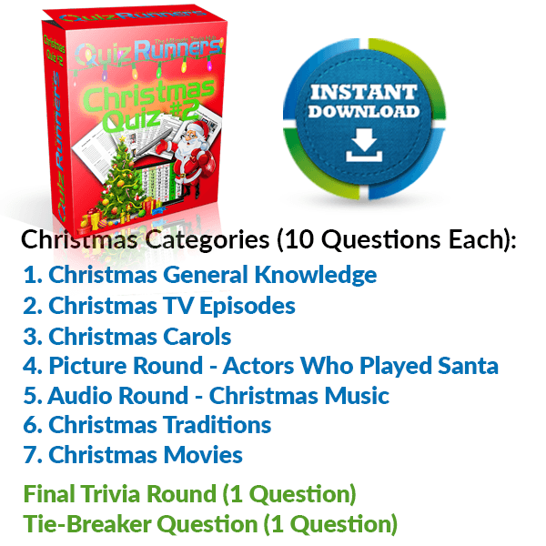 General Knowledge, Christmas TV Episodes, Christmas Carols, Actors Who Played Santa, Christmas Music, Christmas Traditions and Christmas Movies Trivia Night Questions