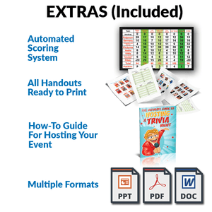 Everything you need for your trivia night event including handouts and automated scoring