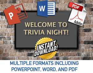 Trivia Night Questions in PDF, DOC and WORD Formats, Instant Download