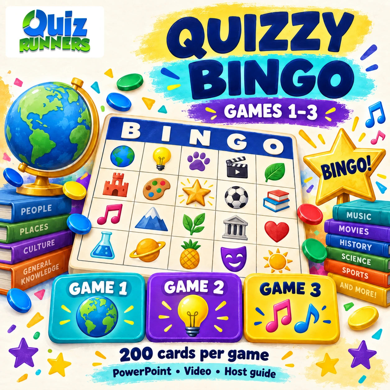 Quizzy Bingo Game 1-2-3