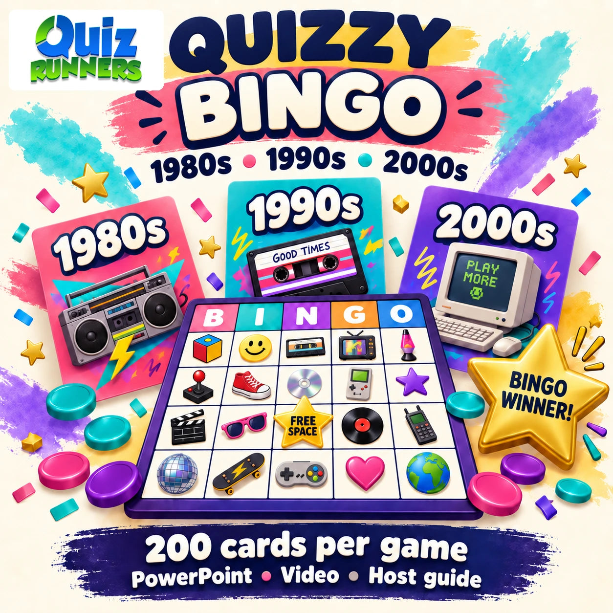 Quizzy Bingo 1980s-1990s-2000s