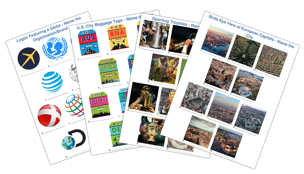 Original QuizRunners picture-round sheet examples