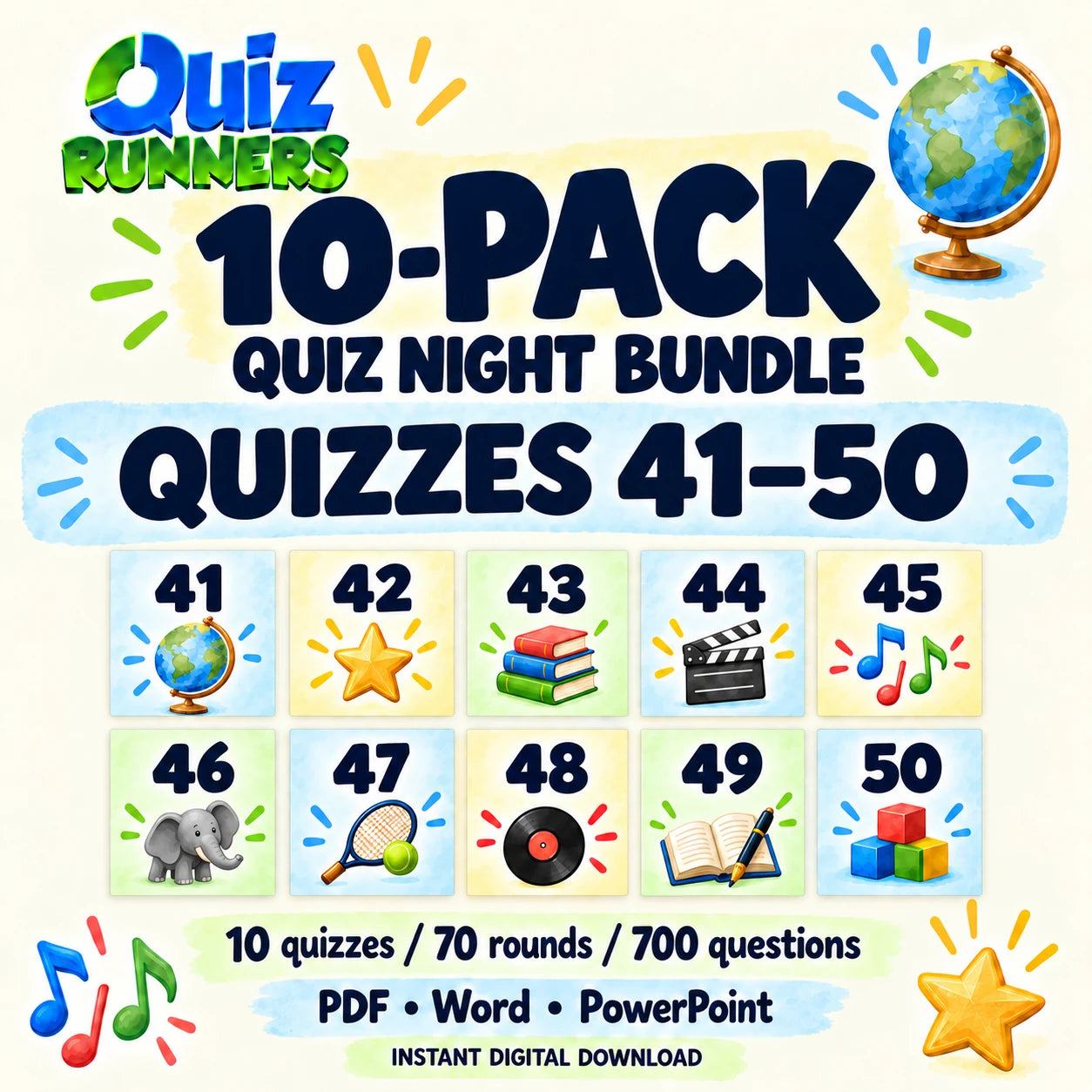 10-Pack Bundle including Quiz #41 to Quiz #50