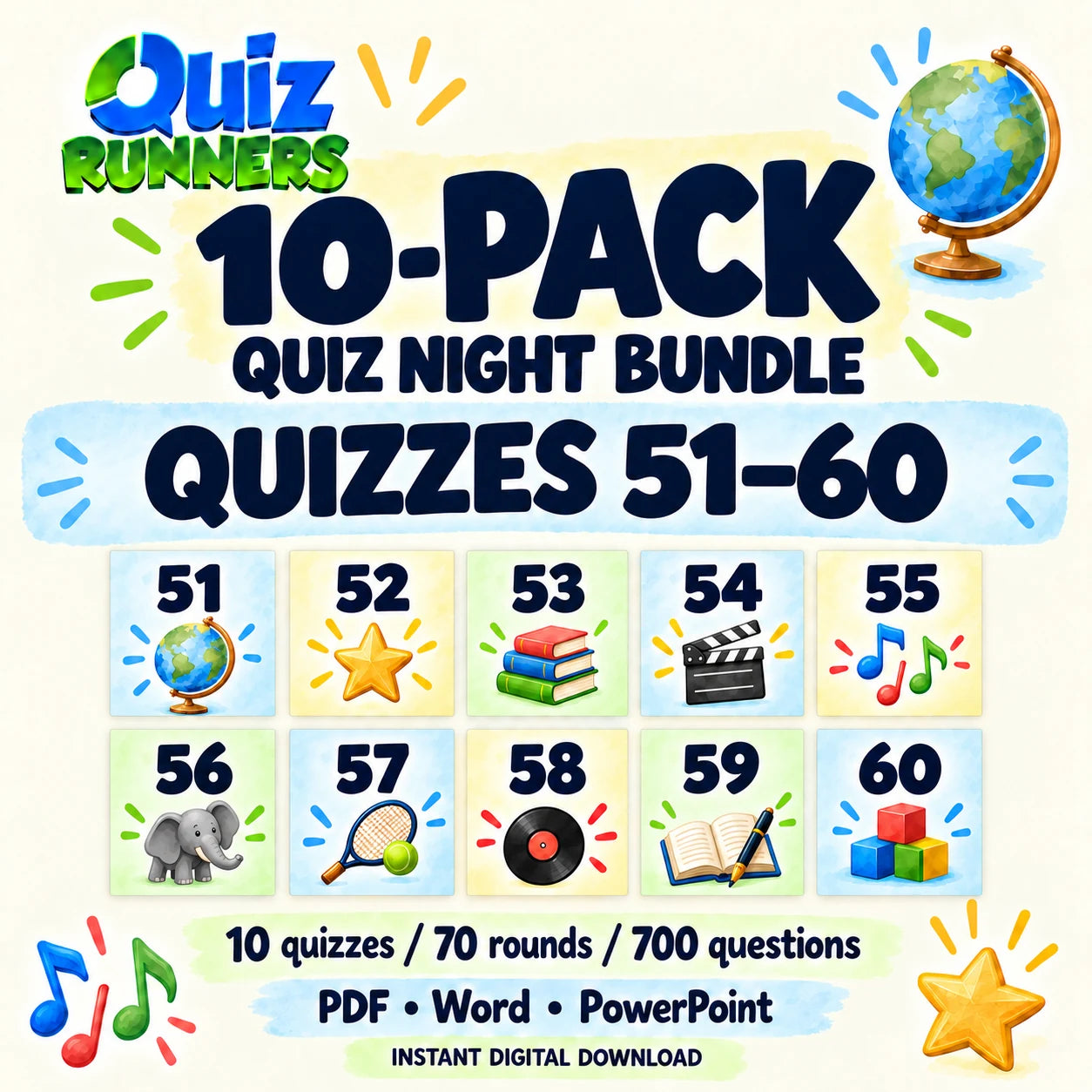 10-Pack Bundle including Quiz #51 to Quiz #60