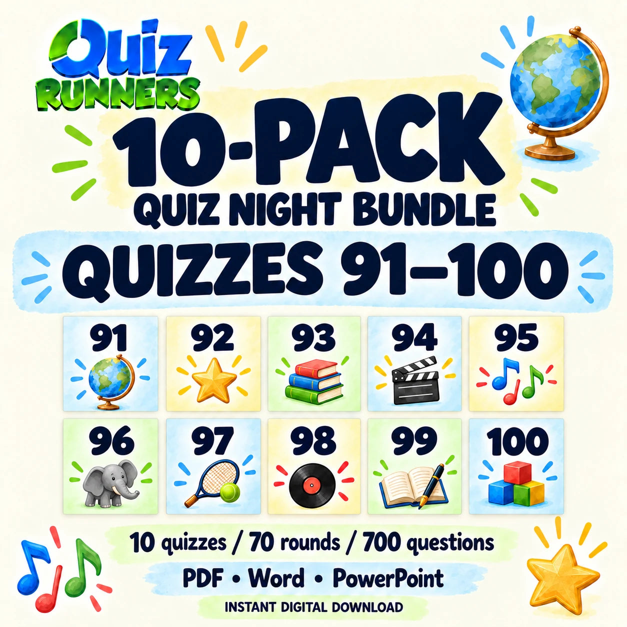 10-Pack Bundle including Quiz #91 to Quiz #100