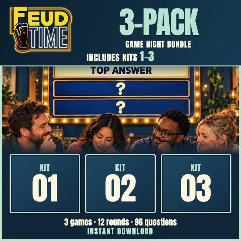 Feud Time three-pack 1, containing Kits 1, 2 and 3.
