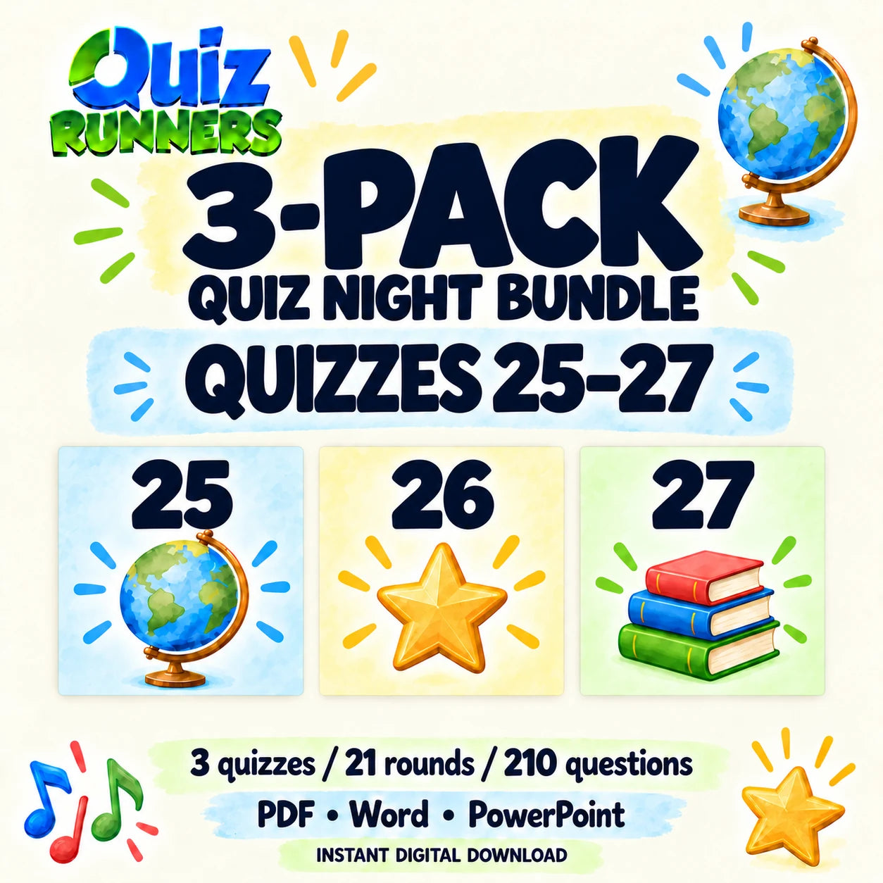3-Pack Bundle Including Quiz #25, Quiz #26, and Quiz #27